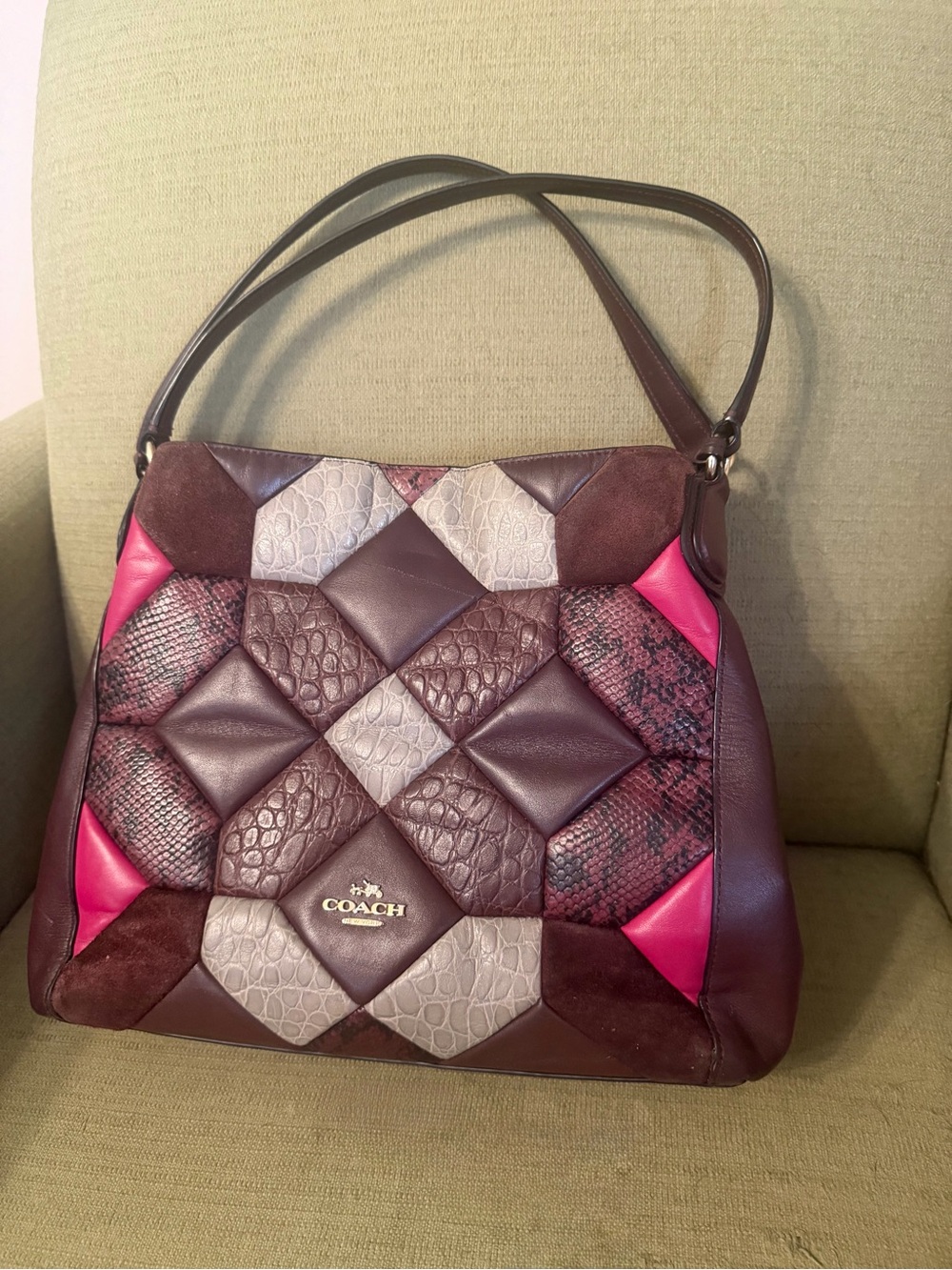 Coach Edie 31 Canyon Quilt Exotic Leather shoulder bag